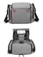 Baby Brielle 2-in-1 Portable Gray Travel Infant and Toddler Diaper Bag with Booster Seat for Dining Table, Planes, Fits Most Standard Size Chairs