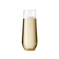 TOSSWARE 9oz Flute - recyclable champagne plastic cup - SET OF 48 - stemless, shatterproof and BPA-free flute glasses