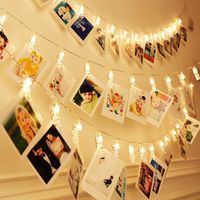 40 LEDs 20 Photo Clips String Fairy lights for bedroom wall Party Wedding Christmas Indoor Outdoor Home Garden Decoration to Hang Card, Polaroids & Pictures, 3AA Battery Operated(13ft Warm White)