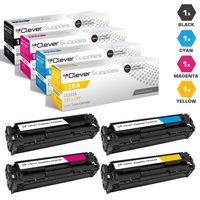 CS Compatible Toner Cartridge Replacement for HP CP1525nw CE320A Black CE321A Cyan CE322A Yellow CE323A Magenta HP 128A Color Laserjet CM1415FNW CM1415FN CP1520 CP1525 CP1525N CP1521N 4 Color Set
