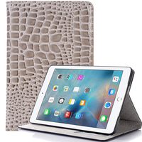 for iPad 10.2" Case, Luxury Auto Wake Stand Crocodile Skin Design Leather Tablet PC Stand Cover Shell Shock-Proof Case Cover for iPad 10.2" 2019 (Khaki)