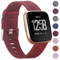 EZCO Bands Compatible with Fitbit Versa/Versa 2 / Versa Lite, Woven Fabric Breathable Watch Strap Quick Release Replacement Wristband Accessories Compatible Versa Smart Watch Women Man