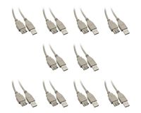 USB 2.0 Extension Cable, Type A Male to Type A Female, 10 foot - 10 Pack