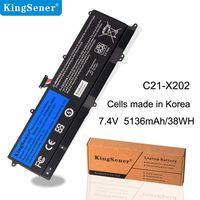 KingSener C21-X202 Laptop Battery for ASUS VivoBook S200 S200E X201 X201E X202 X202E S200E-CT209H S200E-CT182H S200E-CT1 5136mAh with Free 2 Years Warranty