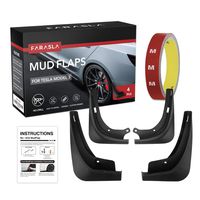 Farasla Mud Flaps for Tesla Model 3, No Drilling Required Splash Guards 2.0 Upgraded, 3M Double-Sided Tape Included (Set of 4)