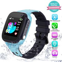 Kids Smart Watch, IP67 Waterproof Smart Watch Phone with LBS Positioning SOS Two-Way Call Touch Screen Anti-Lost for Boys and Girls Back to School Supplies (Blue)