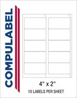 Compulabel 312107 White Shipping Labels for Laser and Inkjet Printers, 4 x 2 Inch, Permanent Adhesive, 10 per Sheet, 100 Sheets per Carton