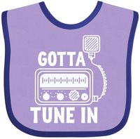 Inktastic CB Radio Trucker Long Hauler Baby Bib Lavender and Purple