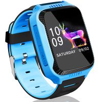 Kids Smart Watch for 3-14 Ages Year Old [Included SIM Card] - GPS Tracker HD 1.55'' Touchscreen Watches Digital Smartwatch Girls Boy Two Way Call SOS Alarm Clock Game Kids Electronic Toy Xmas Gift