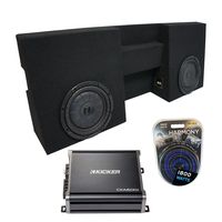 Compatible with 2005-2015 Toyota Tacoma Double Cab Truck Kicker CompVT CVT10 Dual 10" Sub Box Enclosure & CXA600.1 (Renewed)