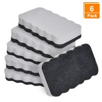 [6 Pack] Magnetic Dry Erase Erasers, Browill Washable Smudge Free Whiteboard Eraser Kits for Kids Students, Home Office School for Cleaning Dry Erase Markers on Glassboard Refrigerator