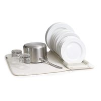 Umbra UDRY Rack and Microfiber Dish Drying Mat, 24 x 18 inches, Linen