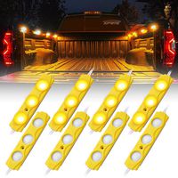 Xprite Led Rock Light for Bed Truck, 24 LEDs Cargo Truck Pickup Bed, Under Car, Foot Wells, Rail Lights, Side Marker LED Rock Lighting Kit w/Switch Yellow - 8 PCs