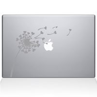 The Decal Guru 2045-MAC-12M-S Dandelion Hearts Decal Vinyl Sticker, Silver, 12" MacBook