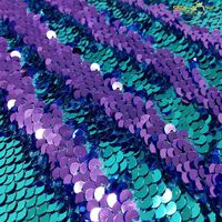 ShiDianYi Mermaid Sequin Photography Backdrop 4FTx6FT Reversable Aqua&Purple Sequins Curtain Flip Up Fabric -1222