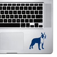 StickAny Palm Series Boston Terrier 5 Sticker for MacBook Pro, Chromebook, and Laptops (Navy)