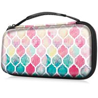 Fintie Carry Case for Nintendo Switch - Portable Traveler Protective Cover Storage Carrying Bag Pouch with 10 Game Card Slots and Inner Pocket for Nintendo Switch Console Joy-Con, Moroccan Love