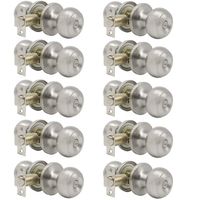 Probrico Satin Nickel Bed/Bath Door Knobs Privacy Door Knobs Interior Bathroom Locks Wholesale (10 Pack)