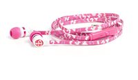 Chic Tangle Free Arts Earbud Headphones with Microphone, Pink Shock