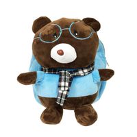 Wrapables Plush Friendly Animals Backpack for Toddlers, Blue Bear
