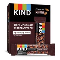 KIND Bars, Dark Chocolate Mocha Almond, Gluten Free, Low Sugar, 1.4 Ounce, 12 Count