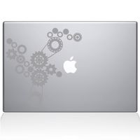 The Decal Guru Steampunk Gears MacBook Decal Vinyl Sticker - 11" MacBook Air - Silver (1184-MAC-11A-S)