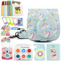 WOGOZAN Mini Camera Case Unicorn for Fujifilm Instax Mini 9 8 8+ Instant Film Camera Premium PU Leather