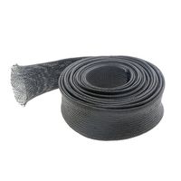 Saim 40mm Dia PET Expandable Braided Sleeving Black 12M
