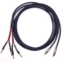 CESS-038-6f Banana Plugs to RCA Cable 6 FT, Phono Banana Speaker Cable, 2 Pack