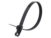 12 1/2 Inch Black Mount Head Cable Tie - 100 Pack
