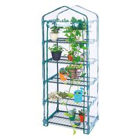Worth Garden 5 Tier Mini Greenhouse with Cover, 27" Long x 19" Wide x 75" High, Indoor Outdoor Kit for Winter Zipper Door Seedlings & Seed Propagation Plant Growing