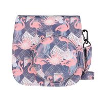 Bsuuy Compatible Mini 8 8+ 9 Camera Case for Fujifilm Instax Mini 8 8+ 9 Instant Film Camera with Shoulder Strap and Photo Accessories Pocket (Pink Flamingo)