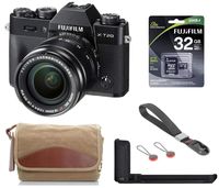 Fujifilm X-T20 Mirrorless Digital Camera, w/XF 18-55mm F2.8-4 R Lens Black, 24.3MP, 4K UHD Video, Bundle with Fujifilm Metal Hand Grip + Canvas Camera Bag + Peak Design Wrist Strap + 32GB SD Card