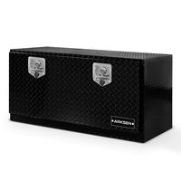 ARKSEN 36" Durable Aluminum Diamond Plate Tool Box With T-Handle Latch Pickup Truck Underbody Trailer Storage, Black