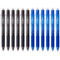 ParKoo Retractable Erasable Gel Pens Clicker Fine Point 0.7 mm, No Need for White Out, 6 Black/6 Blue Ink for Completing Sudoku and Crossword Puzzles