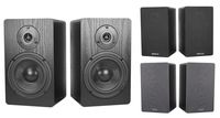 Pair Rockville RockShelf 58B Black 5.25" Home Bookshelf Speakers/Kevlar Woofers