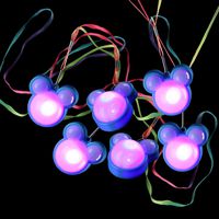 6 Pack - LED Flashing Mouse Necklace for Kids & Adults