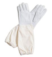 FOREST BEEKEEPING SUPPLY - Goatskin Leather Beekeeper's Glove with Long Canvas Sleeve & Elastic Cuff (M) (XS)