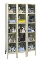 Hallowell USVP3226-5A-PT Safety-View Plus Locker, 36" Width x 12" Depth x 66" Height, 5-Tier, 3-Wide, Assembled, 729 Parchment