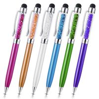 Besgoods 2-in-1 Touch Screen Stylus Pen for All Capacitive Touch Screen Device, Blue/Green/White/Orange/Rose/Purple, Pack of 6 (4074215)
