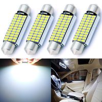 AUTOGINE 4pcs CAN-Bus Error Free 211-2 212-2 569 578 LED Bulbs Festoon 41MM / 42MM 1.72" Xenon White 3014 33-EX Chipsets for Car Interior Dome Map Door Courtesy License Plate Lights