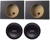 2) ROCKFORD FOSGATE R1S410 10" 300W 4-Ohm Subwoofers Woofers R1S4-10+Sub Box