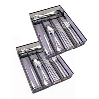 JANE EYRE Sturdy Utensil Drawer Organizer, Cutlery Tray, Silverware/Flatware Storage Divider for Kitchen, Mesh Designing with Non-slip Rubber Feet, 5 Compartments, Brown-2 Pack