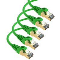 Maximm Cat7 Ethernet Cable, 1 Foot, Green [5 Pack] Pure Copper RJ45 Gold-Plated Connectors 600 MHz, 10 Gbps. for Fast Speed & Performance. for Computers to Network Components