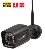 ICAMI Wireless Security Camera Outdoor 1080p WiFi Waterproof SD Card with Remote View Two-Way-Audio Motion Detection