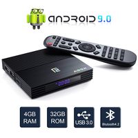 Android 9.0 TV Box, Dolamee 4GB RAM 32GB ROM Amlogic Quad Core Streaming Media Player Support 4K Ultra HD/HDMI 2.1/BT 4.2/USB3.0/Remote Control via Smart Phone