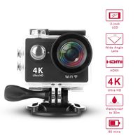 GSPON Wifi Action Camera 4K Ultra HD 12MP 30M Waterproof DV Camcorder 170 Degree Wide Angle Lens Sports Camera 2 Inch LCD Screen with Accessories Kit for Outdoor Cycling Swimming Surfing (Black-1)
