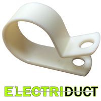 3/4" Heavy Duty Nylon Cable Clamps - 10pcs | White