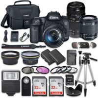 Canon EOS 7D Mark II 20.2MP CMOS Digital SLR Camera with W-E1 Wi-Fi Adapter, Canon EF-S 18-55mm f/3.5-5.6 IS STM Lens, Tamron Zoom Telephoto AF 70-300mm f/4-5.6 Autofocus Lens, Accessory Kit