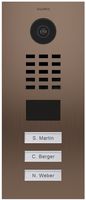 DoorBird IP Video Door Station Flush-mounted, Brushed Stainless Steel Call buttons Multi Tenants - Access Control- POE Capable (Bronze Stainless Steel / 3 Call Buttons)